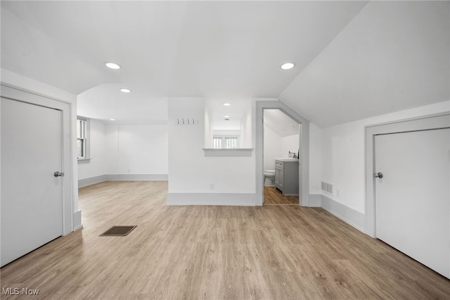 159 Edgerton Rd, Akron, OH 44303 - unfurnished living room with light wood-style flooring and recessed lighting