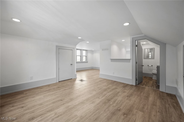 159 Edgerton Rd, Akron, OH 44303 - additional living space with wood finished floors, recessed lighting, and vaulted ceiling