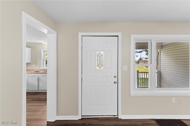 60880 Webb Heights Rd, Shadyside, OH 43947 - entryway with dark wood finished floors and plenty of natural light