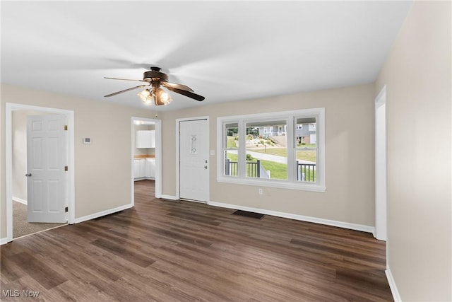 60880 Webb Heights Rd, Shadyside, OH 43947 - unfurnished living room with a ceiling fan and wood finished floors
