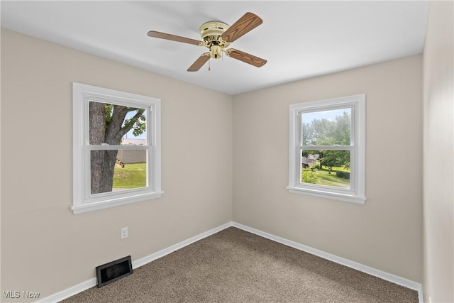 60880 Webb Heights Rd, Shadyside, OH 43947 - unfurnished room with plenty of natural light, carpet floors, and a ceiling fan