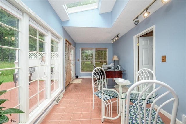 3043 E Wallings Rd, Broadview Heights, OH 44147 - sunroom / solarium featuring track lighting and a skylight