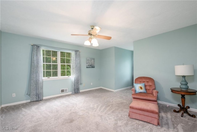 3043 E Wallings Rd, Broadview Heights, OH 44147 - living area with carpet floors and ceiling fan