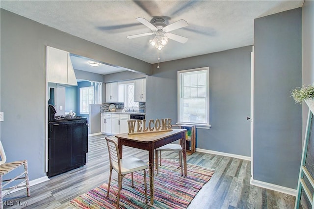 1648 Frederick Ave SW, Canton, OH 44706 - dining area with light wood-style floors and a ceiling fan