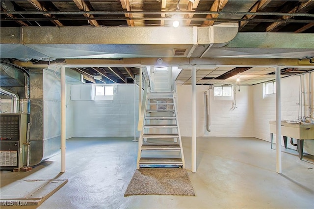 1648 Frederick Ave SW, Canton, OH 44706 - below grade area with stairway and heating unit