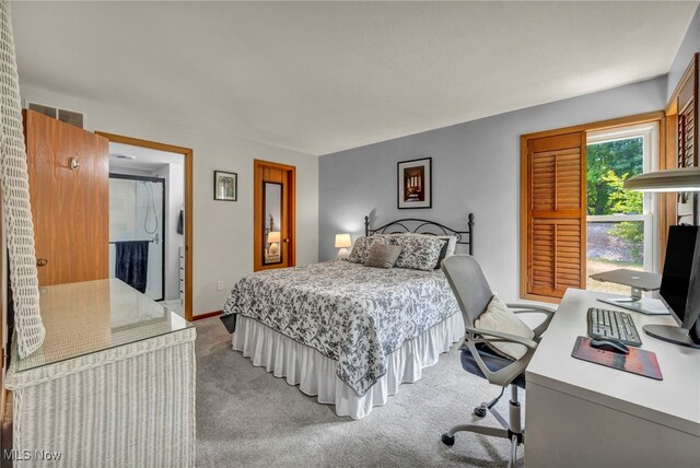 255 Portage Lakes Dr Unit E, Akron, OH 44319 - bedroom featuring light colored carpet and a desk