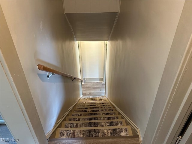 26 E Satin St, Jefferson, OH 44047 - stairs featuring wood finished floors