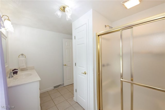 110 Wendt Way, Follansbee, WV 26037 - full bathroom with vanity, a stall shower, and tile patterned flooring