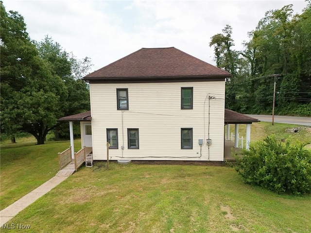110 Wendt Way, Follansbee, WV 26037 - rear view of house featuring a yard and roof with shingles