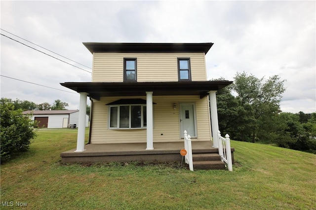 110 Wendt Way, Follansbee, WV 26037 - view of front of house featuring covered porch and a front yard