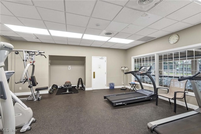 1851 King James Unit 322, Westlake, OH 44145 - workout area with a paneled ceiling