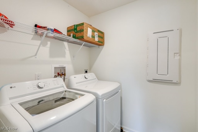 677 Crossings Ln, Akron, OH 44320 - laundry area with independent washer and dryer and electric panel