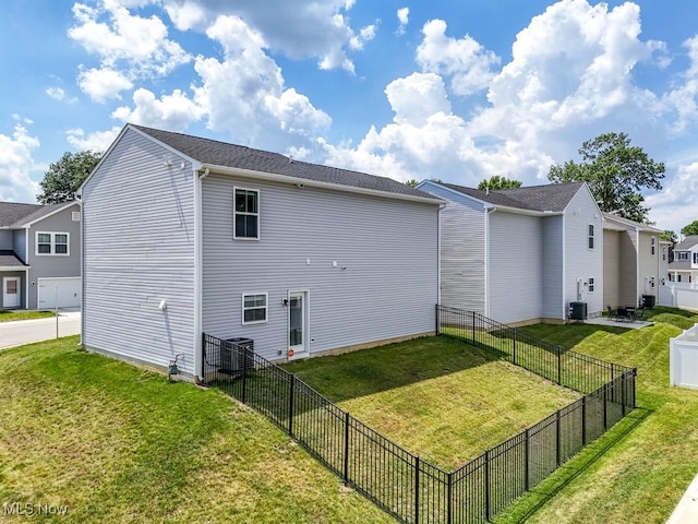 677 Crossings Ln, Akron, OH 44320 - view of home's exterior with a fenced backyard and a residential view