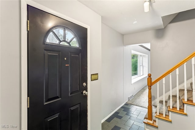 2331 Woodpark Rd, Fairlawn, OH 44333 - foyer featuring stairs and stone finish floors