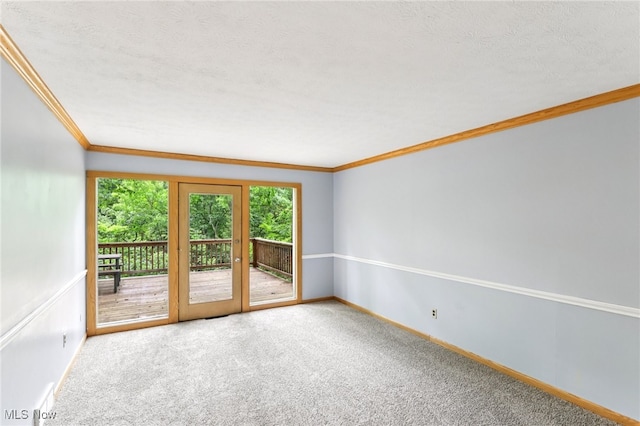 2331 Woodpark Rd, Fairlawn, OH 44333 - empty room with plenty of natural light, crown molding, carpet flooring, and a textured ceiling