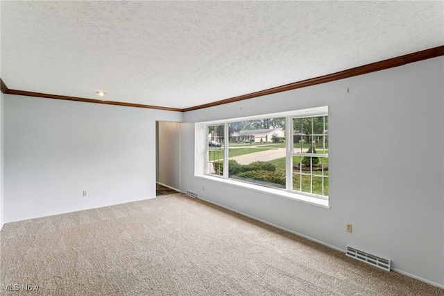 2331 Woodpark Rd, Fairlawn, OH 44333 - empty room featuring crown molding, carpet floors, and a textured ceiling