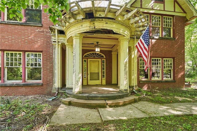 74 Maplewood Ave, Akron, OH 44313 - doorway to property with brick siding