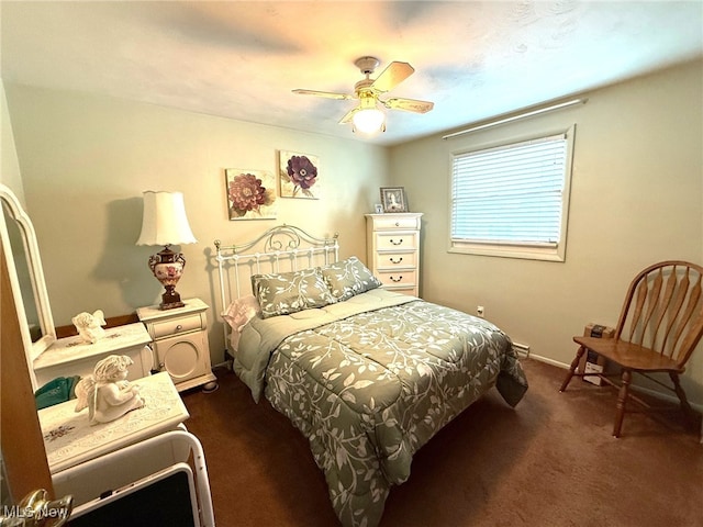 120 Kennedy Ave, Follansbee, WV 26037 - bedroom with dark colored carpet and a ceiling fan