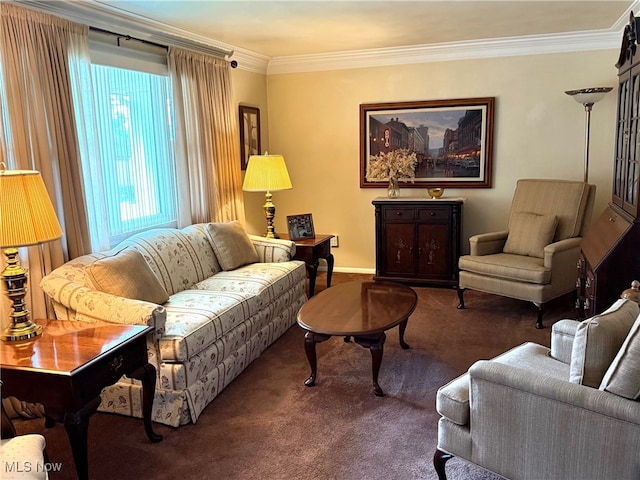 120 Kennedy Ave, Follansbee, WV 26037 - carpeted living room with crown molding and baseboards