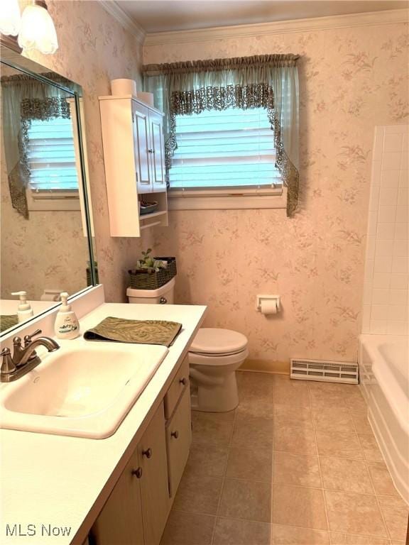 120 Kennedy Ave, Follansbee, WV 26037 - full bathroom with vanity, tile patterned floors, and crown molding
