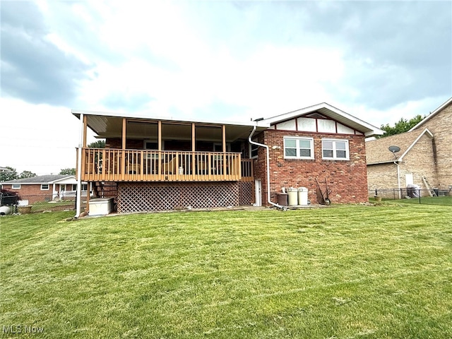 120 Kennedy Ave, Follansbee, WV 26037 - back of house with brick siding and a deck