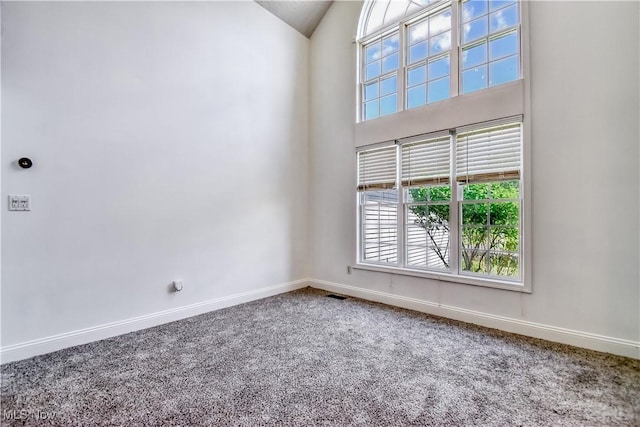 9798 Firestone Ln, Macedonia, OH 44056 - carpeted empty room with plenty of natural light and vaulted ceiling