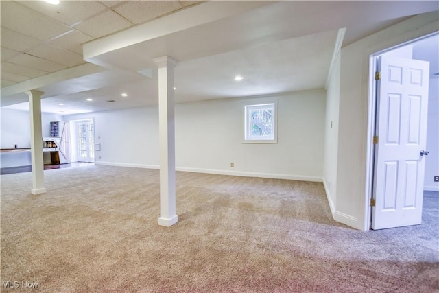 9798 Firestone Ln, Macedonia, OH 44056 - below grade area featuring carpet and recessed lighting