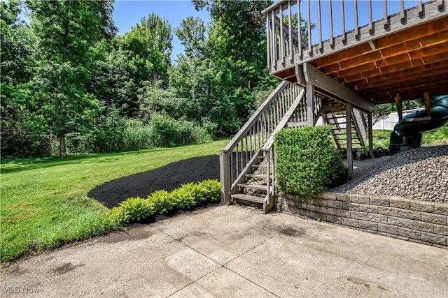 9798 Firestone Ln, Macedonia, OH 44056 - view of patio / terrace with stairway and a deck