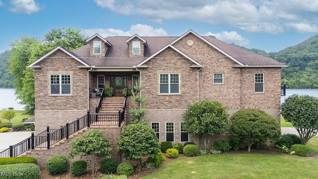 390 Powell Riverfront Rd, Saint Marys, WV 26170 - view of front of property featuring stairs, a front lawn, and brick siding