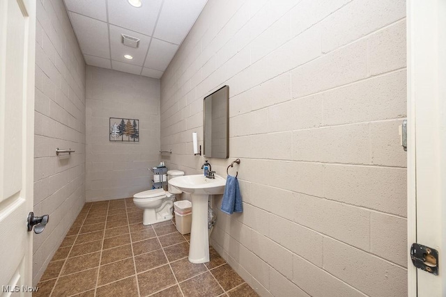 390 Powell Riverfront Rd, Saint Marys, WV 26170 - half bath featuring tile patterned flooring and recessed lighting