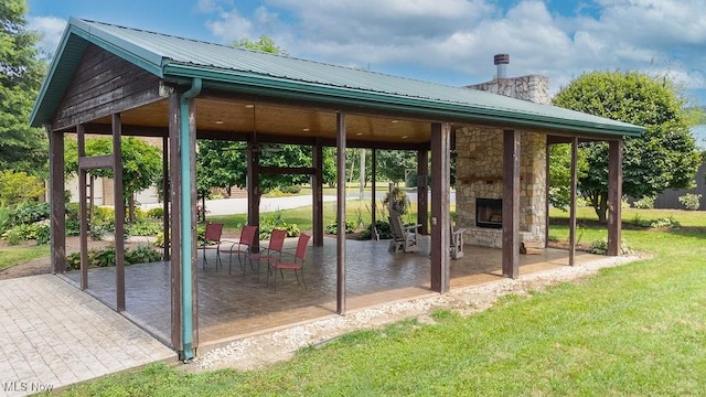 390 Powell Riverfront Rd, Saint Marys, WV 26170 - view of property's community with a gazebo, a patio area, and a yard