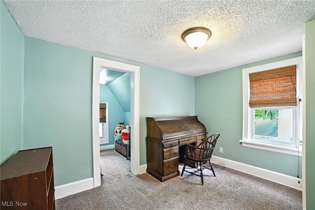 2107 13th St, Cuyahoga Falls, OH 44223 - carpeted office featuring a textured ceiling and baseboards