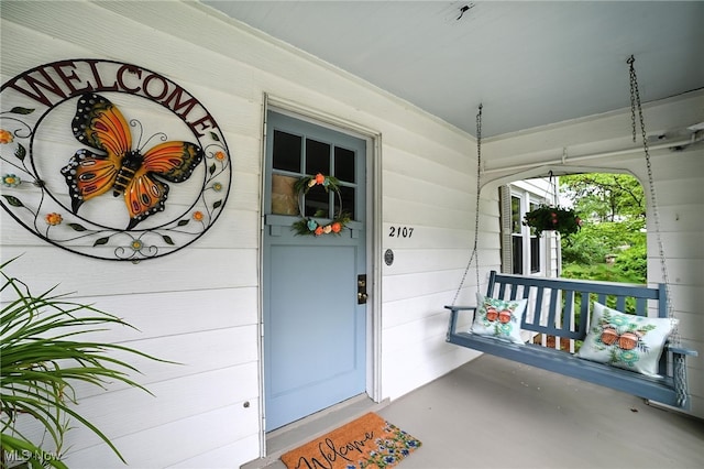 2107 13th St, Cuyahoga Falls, OH 44223 - doorway to property featuring covered porch