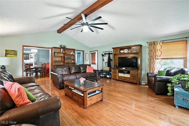 2107 13th St, Cuyahoga Falls, OH 44223 - living room with light wood-style flooring and ceiling fan