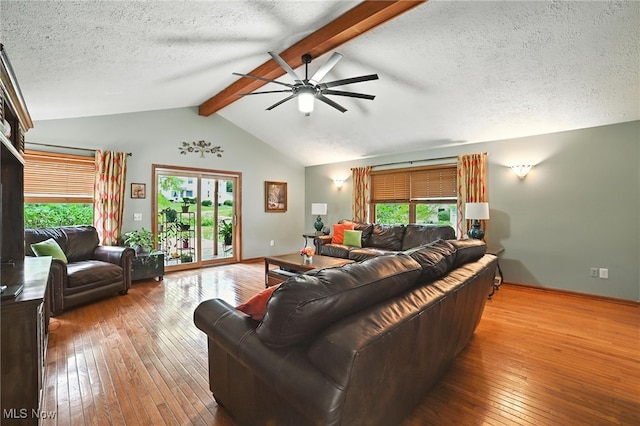 2107 13th St, Cuyahoga Falls, OH 44223 - living area featuring a ceiling fan, wood-type flooring, and a textured ceiling