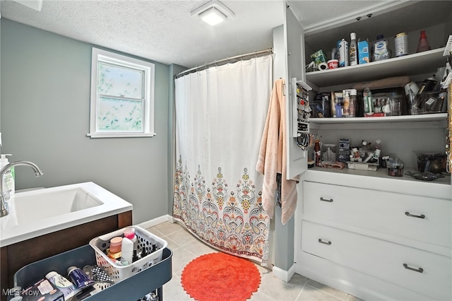 2107 13th St, Cuyahoga Falls, OH 44223 - bathroom featuring tile patterned flooring, a shower with shower curtain, and vanity
