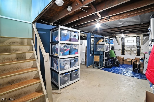 2107 13th St, Cuyahoga Falls, OH 44223 - unfinished below grade area with stairway