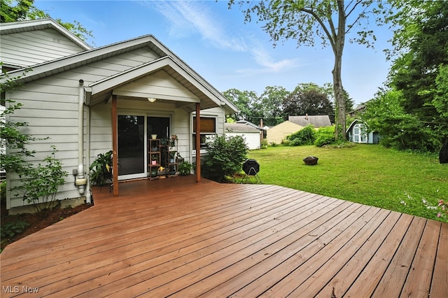 2107 13th St, Cuyahoga Falls, OH 44223 - deck with a shed and a yard