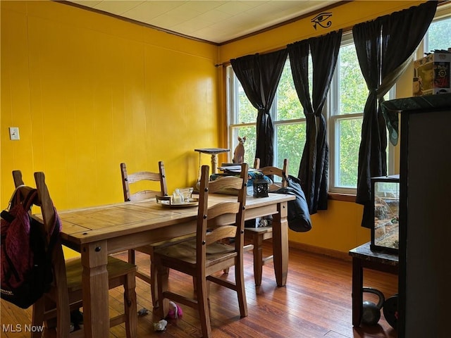 748 Belleview Rd, Cambridge, OH 43725 - dining room with hardwood / wood-style flooring and crown molding