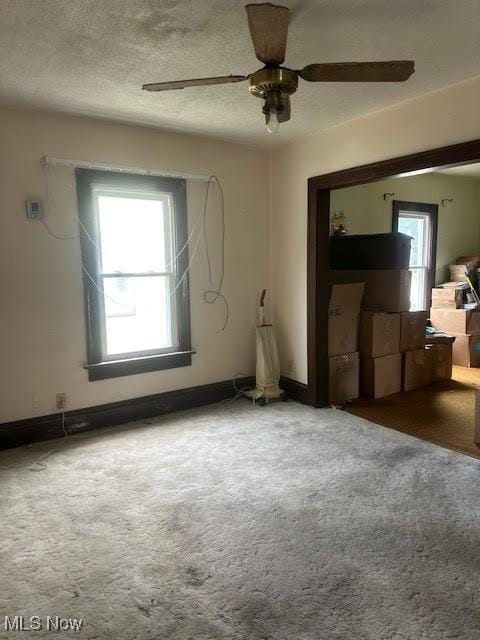 195 Water St, Wadsworth, OH 44281 - carpeted spare room featuring a ceiling fan and a textured ceiling