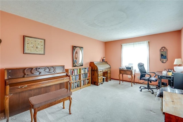 10154 Carlswood Ave NE, Hartville, OH 44632 - carpeted home office featuring a textured ceiling