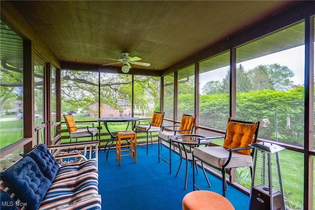 10154 Carlswood Ave NE, Hartville, OH 44632 - sunroom / solarium featuring ceiling fan