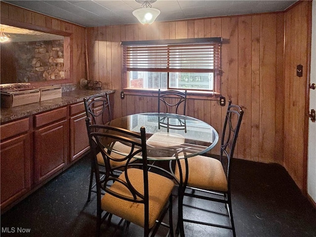 507 Harker Ave, Newell, WV 26050 - dining room with wooden walls