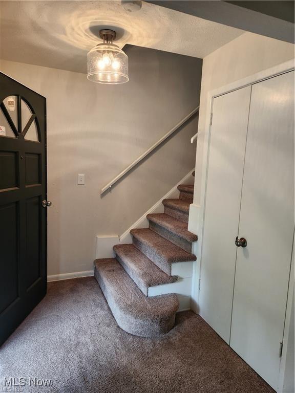 16805 Scottsdale Blvd, Shaker Heights, OH 44120 - foyer entrance featuring carpet floors and stairway