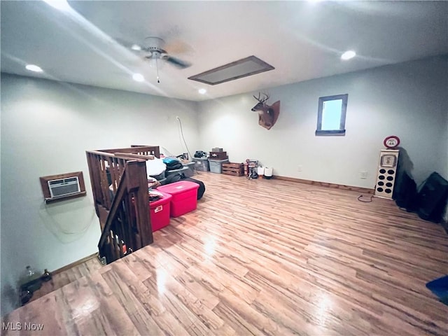 617 Valley St, Minerva, OH 44657 - cinema room with wood finished floors, ceiling fan, and recessed lighting