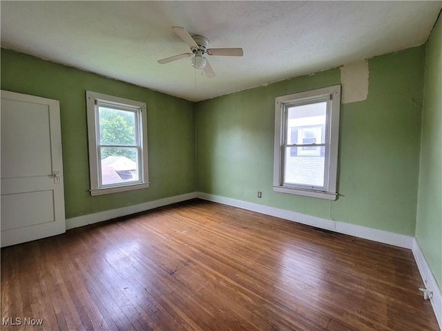 1707 23rd St, Parkersburg, WV 26101 - spare room with hardwood / wood-style flooring and a ceiling fan