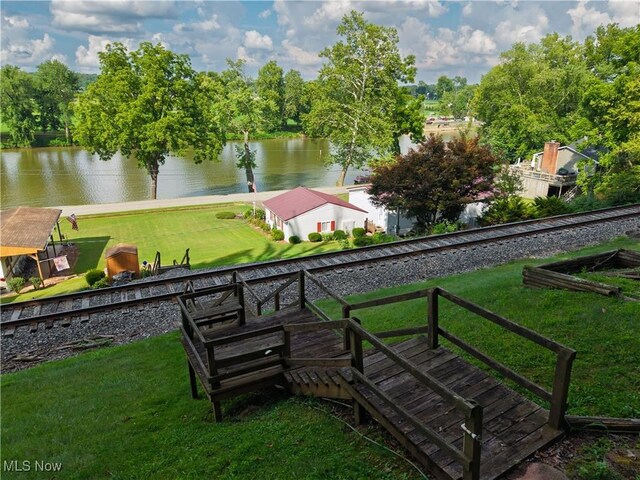 355 Muskingum River Rd, Marietta, OH 45750 - view of home's community with a water view and a yard
