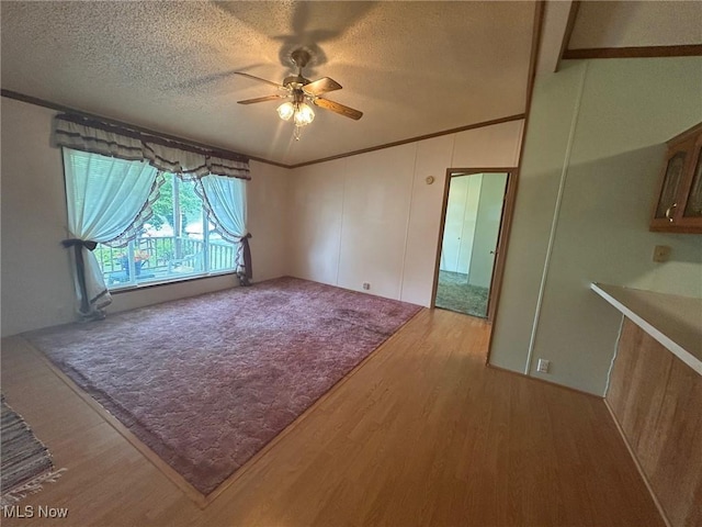 355 Muskingum River Rd, Marietta, OH 45750 - unfurnished room featuring light wood-style flooring, ceiling fan, and a textured ceiling