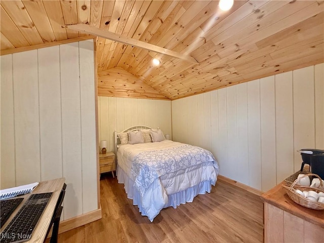 153 Lowes Dr, New Cumberland, WV 26047 - bedroom with wood ceiling, light wood-type flooring, and lofted ceiling