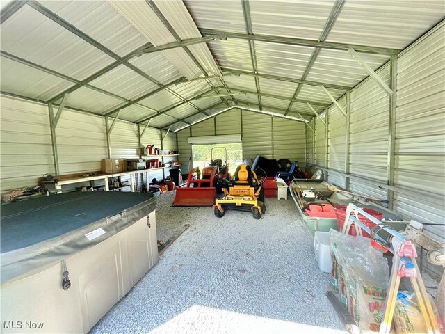 153 Lowes Dr, New Cumberland, WV 26047 - garage featuring metal wall